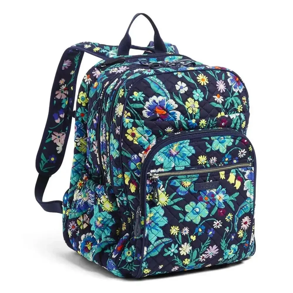 Vera Bradley Quilted Campus Backpack in Moonlight Garden Floral Pattern